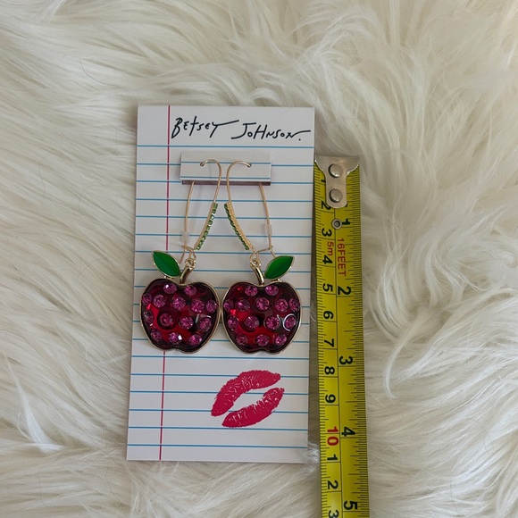 Betsey Johnson Gold Apple Jewelry Set with Red & Green Accents - Picture 13 of 17
